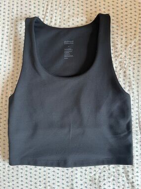 girlfriend collective - Black Scoop Neck Crop Tank - Size S